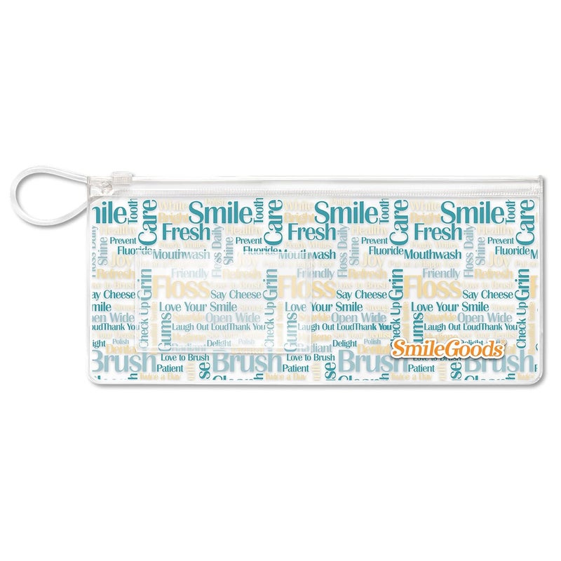 Practicon SmileGoods Zipper Pouch, 4.5" x 10", Tooth Talk, Pack of 72 - Image 1